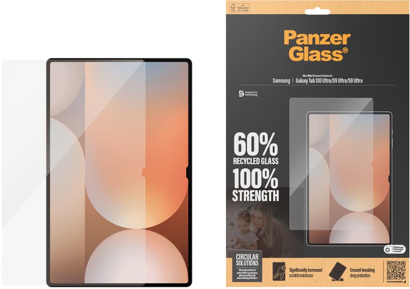 Panzerglass Ultra-Wide Fit skärmskydd Samsung Galaxy Tab S10 Ultra, Samsung Galaxy Tab S8 Ultra, Samsung Galaxy Tab S9 Ultra