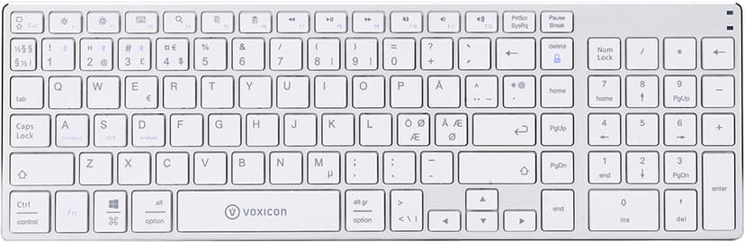 Voxicon Bluetooth Tastatur – Kompakt, Oppladbart, Flere enheter, Mac/PC Trådløs Nordisk