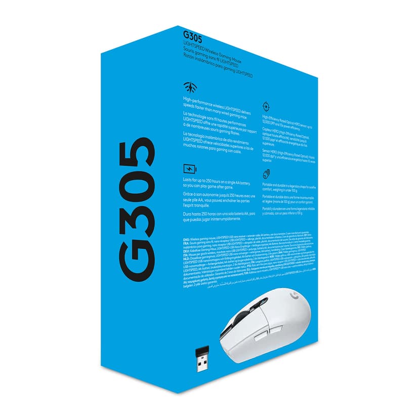Logitech G305 RF kabel-fri Mus Hvit