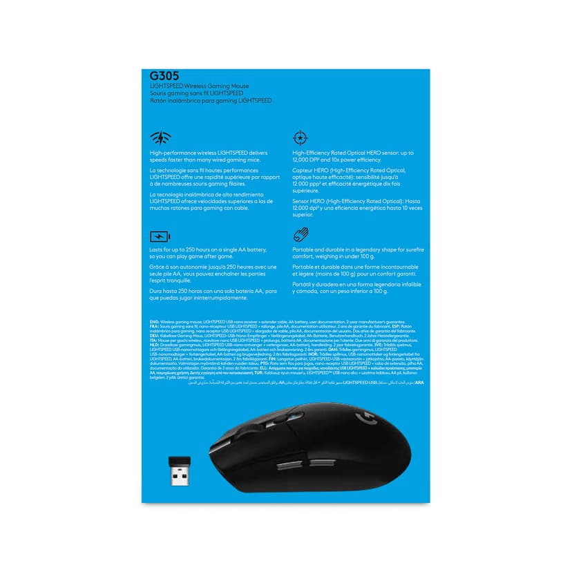 Logitech G305 RF Draadloos Muis Zwart