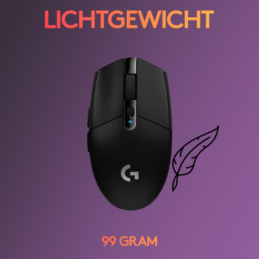 Logitech G305 RF Draadloos Muis Zwart