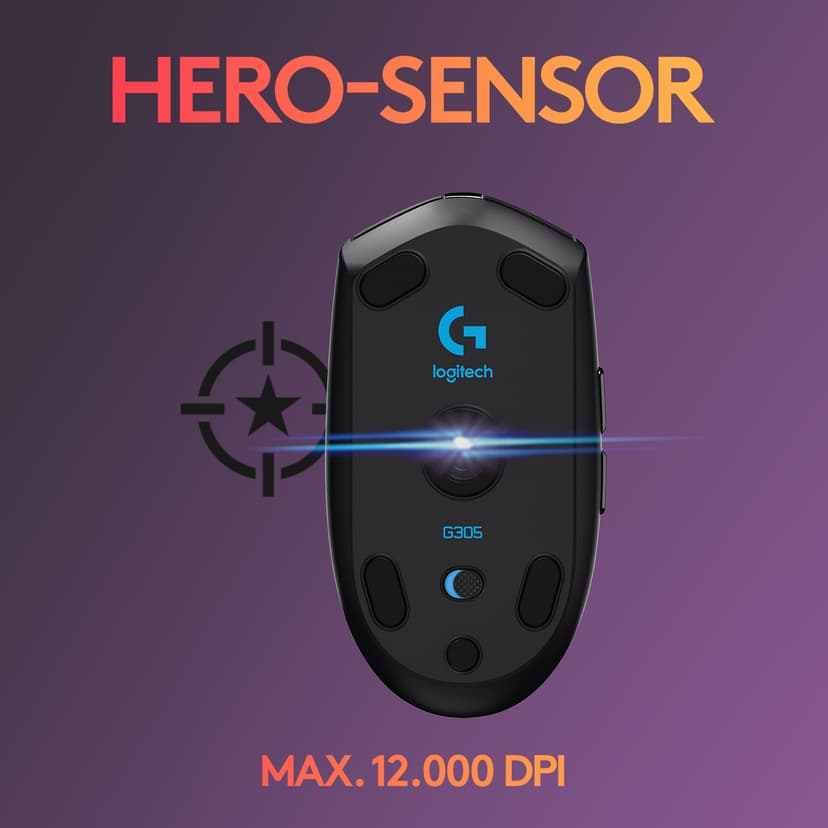 Logitech G305 RF Draadloos Muis Zwart