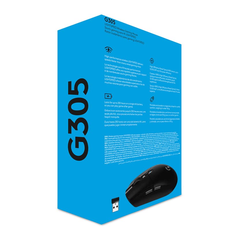 Logitech G305 RF Trådlös Mus Svart