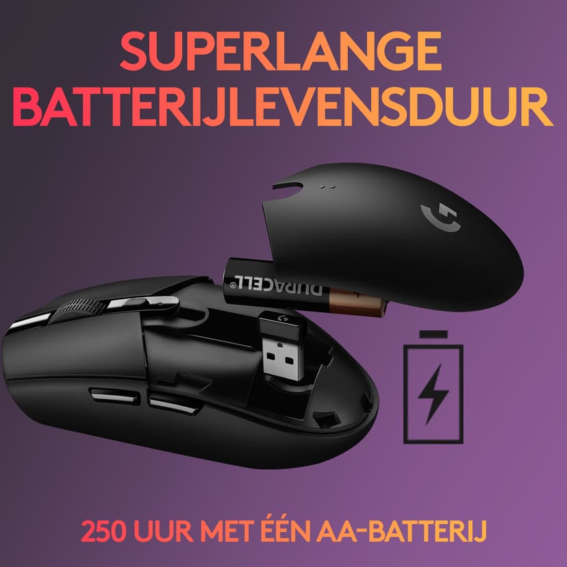 Logitech G305 RF Draadloos Muis Zwart