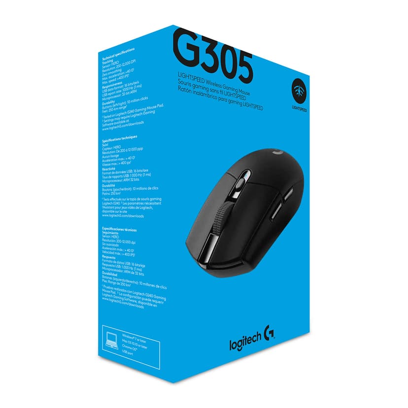 Logitech G305 RF Draadloos Muis Zwart