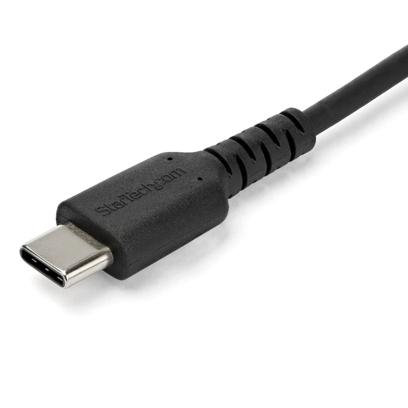 Startech StarTech.com 2 m (USB-A till USB-C-snabbladdningskabel, robust, laddning och synkronisering, 3 A, USB 2.0, svart TPE-mantel och aramidfiber - USB-laddningssladd 2m USB A USB C Svart