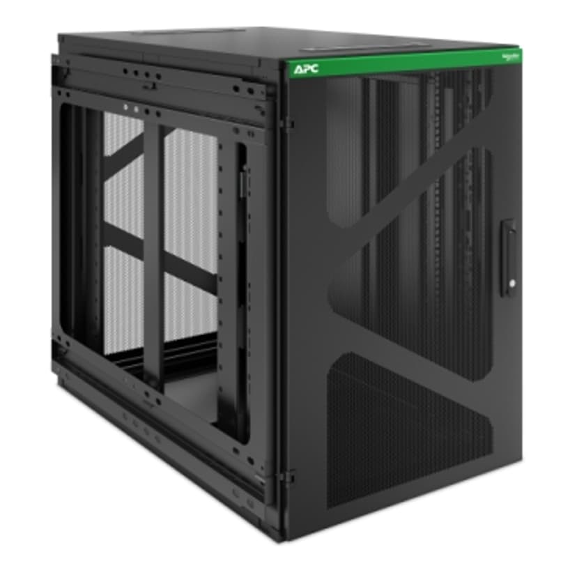 APC NetShelter WX AR118SM - 19-tommers veggmontert kabinett, 18U, 800 mm dybde, sideinstallert, ferdigmontert