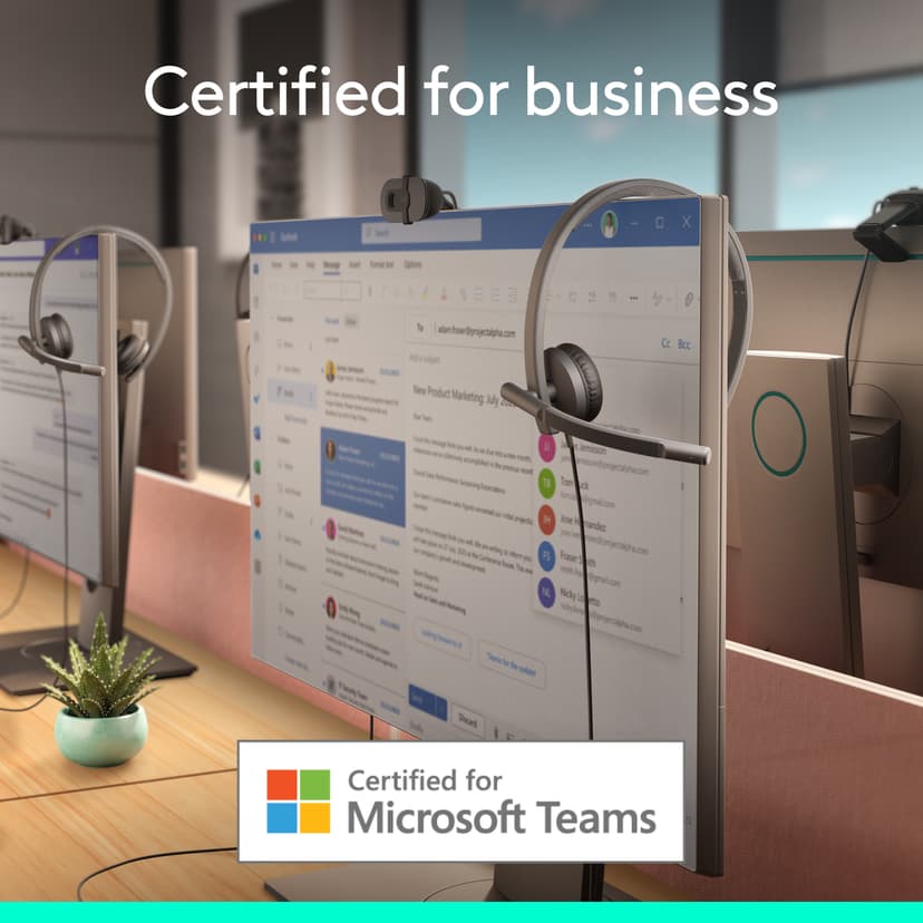 Logitech H570E Stereo USB-C Microsoft Teams Sort