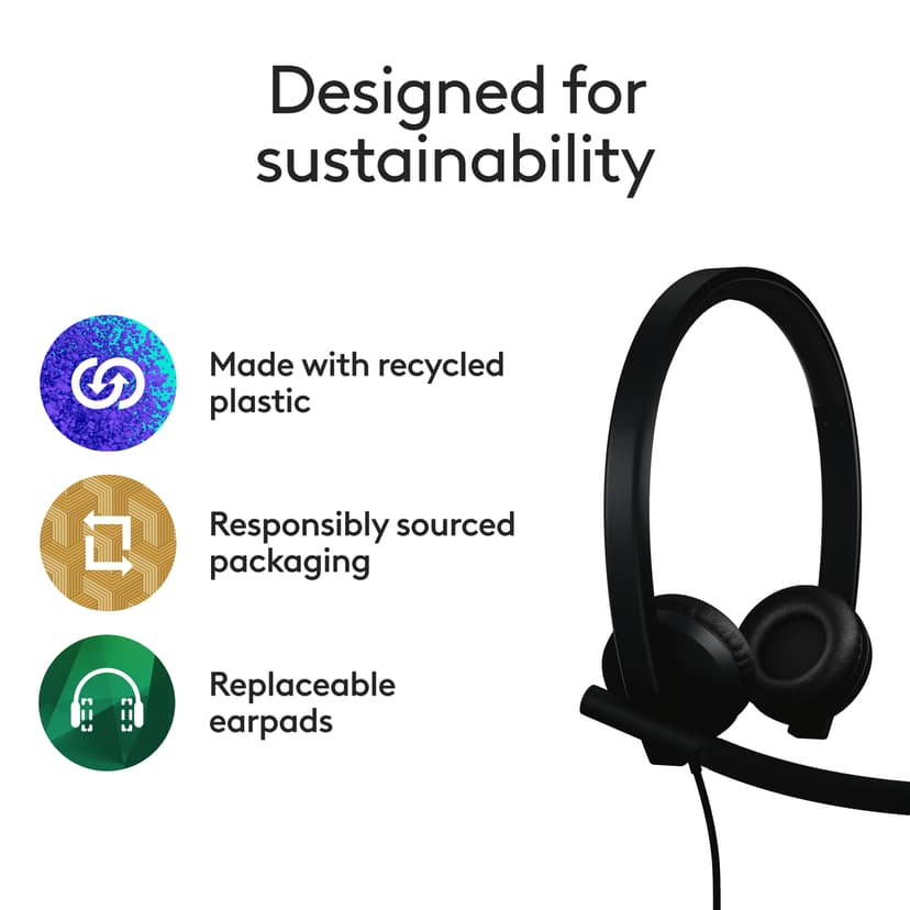 Logitech H570E Stereo USB-C Microsoft Teams Sort
