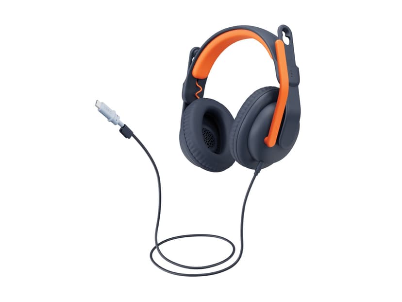 Logitech Zone Learn Over Ear Stereo USB-C Blå, Oransje