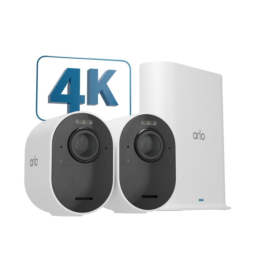 Arlo Ultra 2, langaton valvontaratkaisu, 2 kappaleen pakkaus, valkoinen