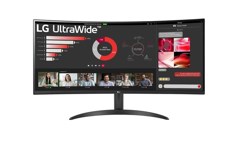 LG 34WR50QC-B.AEU computer monitor 86,4 cm (34") 3440 x 1440 Pixels UltraWide Quad HD LCD Zwart 34" 3440 × 1440pixels VA 21:9 100Hz