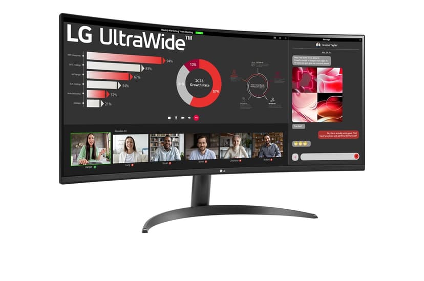 LG 34WR50QC-B.AEU computer monitor 86,4 cm (34") 3440 x 1440 Pixels UltraWide Quad HD LCD Zwart 34" 3440 × 1440pixels VA 21:9 100Hz
