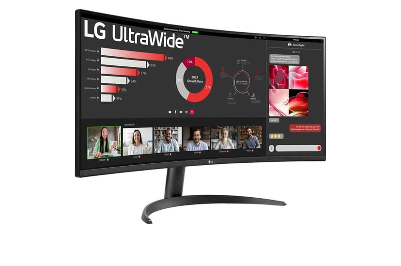 LG 34WR50QC-B.AEU computer monitor 86,4 cm (34") 3440 x 1440 Pixels UltraWide Quad HD LCD Zwart 34" 3440 × 1440pixels VA 21:9 100Hz