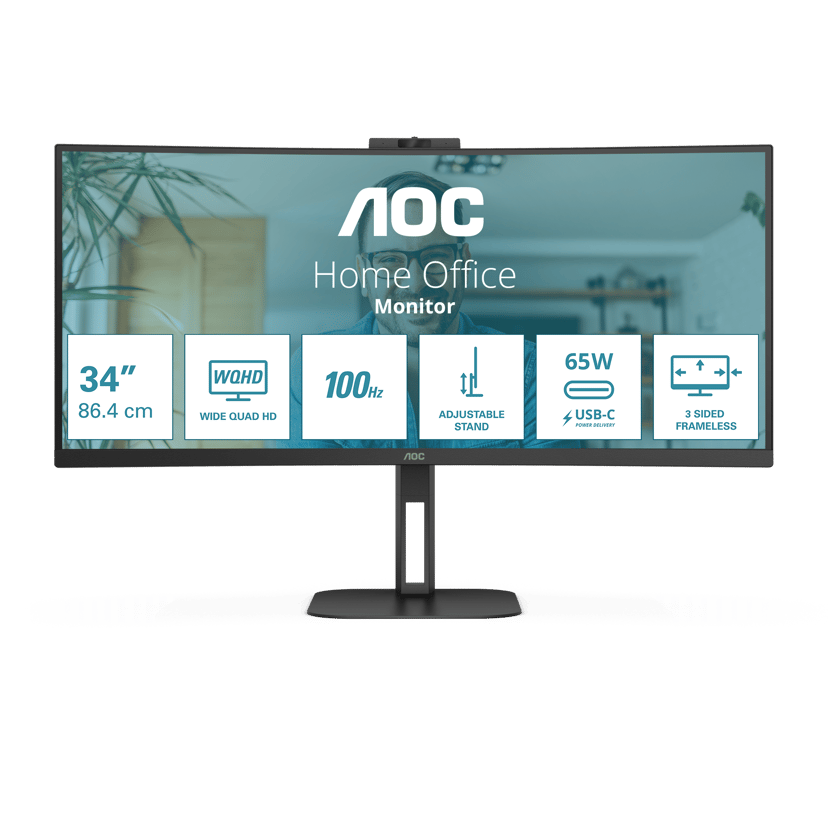 AOC CU34V5C/BK Curved 34" 3440 x 1440pixels VA 21:9 100Hz