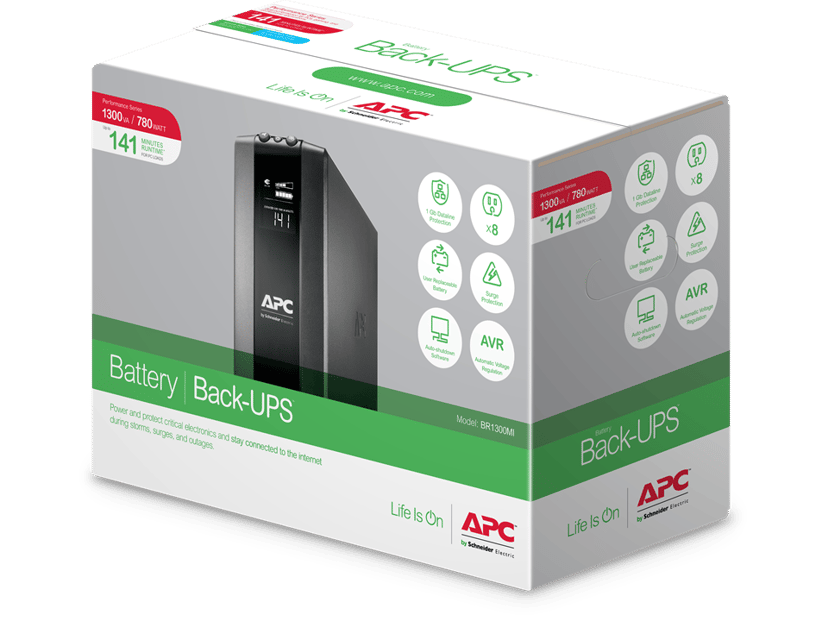 APC Back-UPS PRO BR1300MI - Noodstroomvoeding, 8x C13 uitgang, USB, 1300VA
