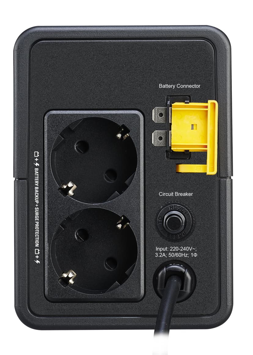 APC BVX700LI-GR UPS-virtalähde Linjainteraktiivinen 0,7 kVA 360 W 2 AC-pistorasia(a)