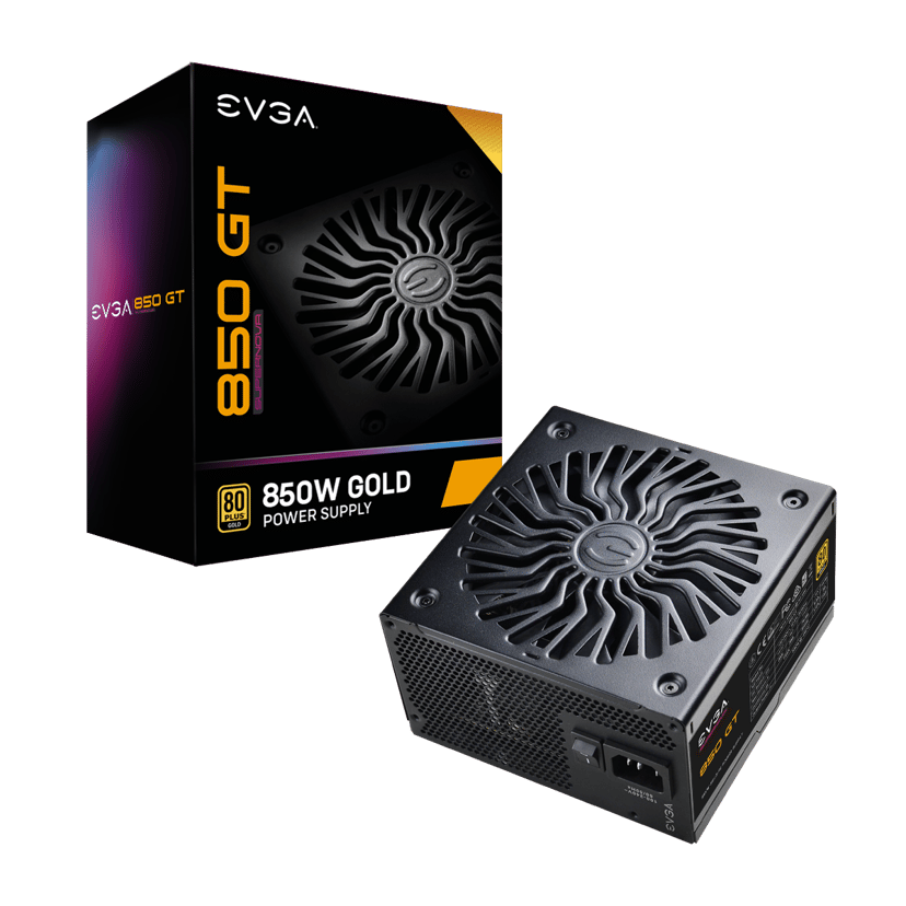 EVGA SuperNOVA 850 GT power supply unit 850 W 24-pin ATX ATX Zwart 850W ATX 80 PLUS Gold Voeding