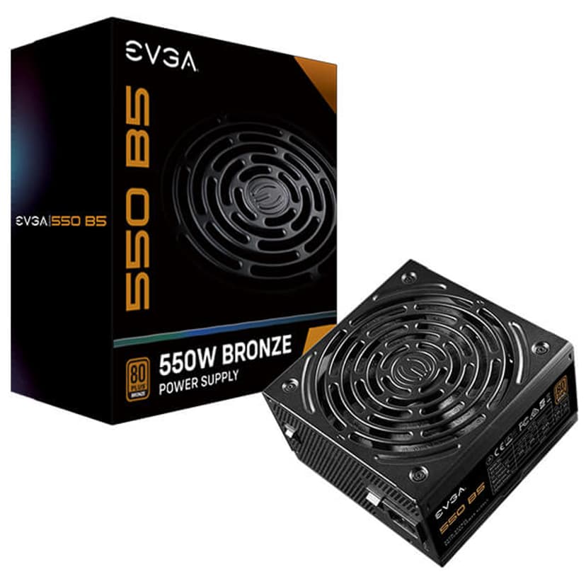 EVGA 550 B5 power supply unit 550 W 24-pin ATX ATX Zwart 550W ATX 80 PLUS Bronze Voeding