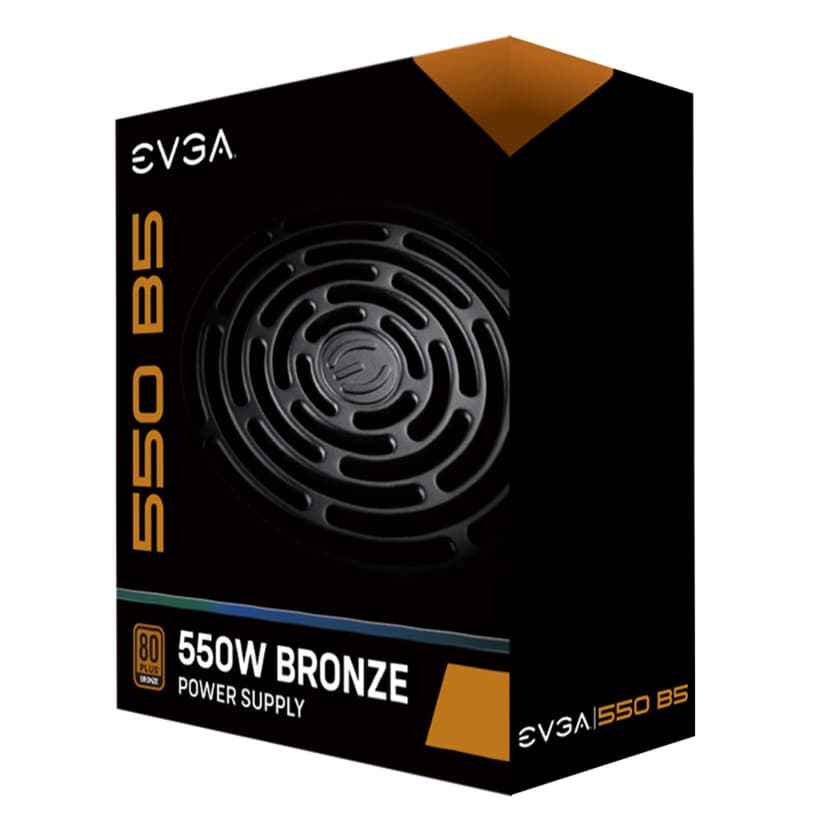 EVGA 550 B5 power supply unit 550 W 24-pin ATX ATX Zwart 550W ATX 80 PLUS Bronze Voeding