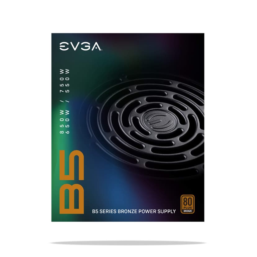 EVGA 550 B5 power supply unit 550 W 24-pin ATX ATX Zwart 550W ATX 80 PLUS Bronze Voeding