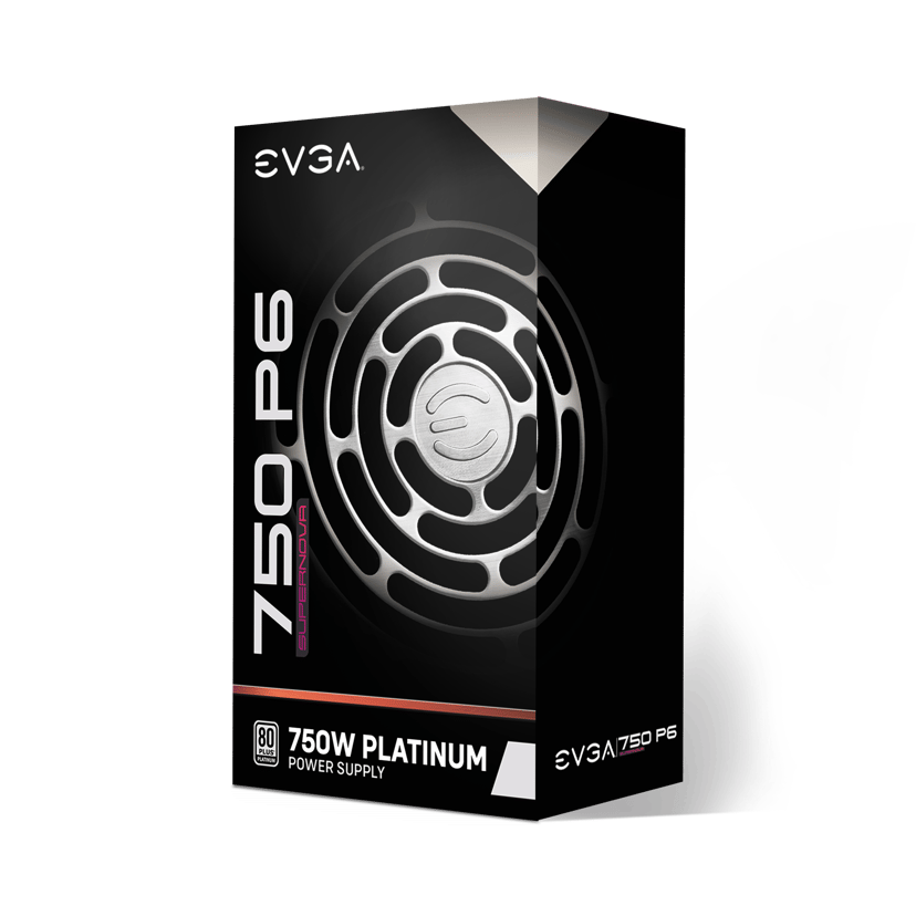 EVGA SuperNOVA 750 P6 power supply unit 750 W 24-pin ATX ATX Zwart 750W ATX 80 PLUS Platinum Voeding