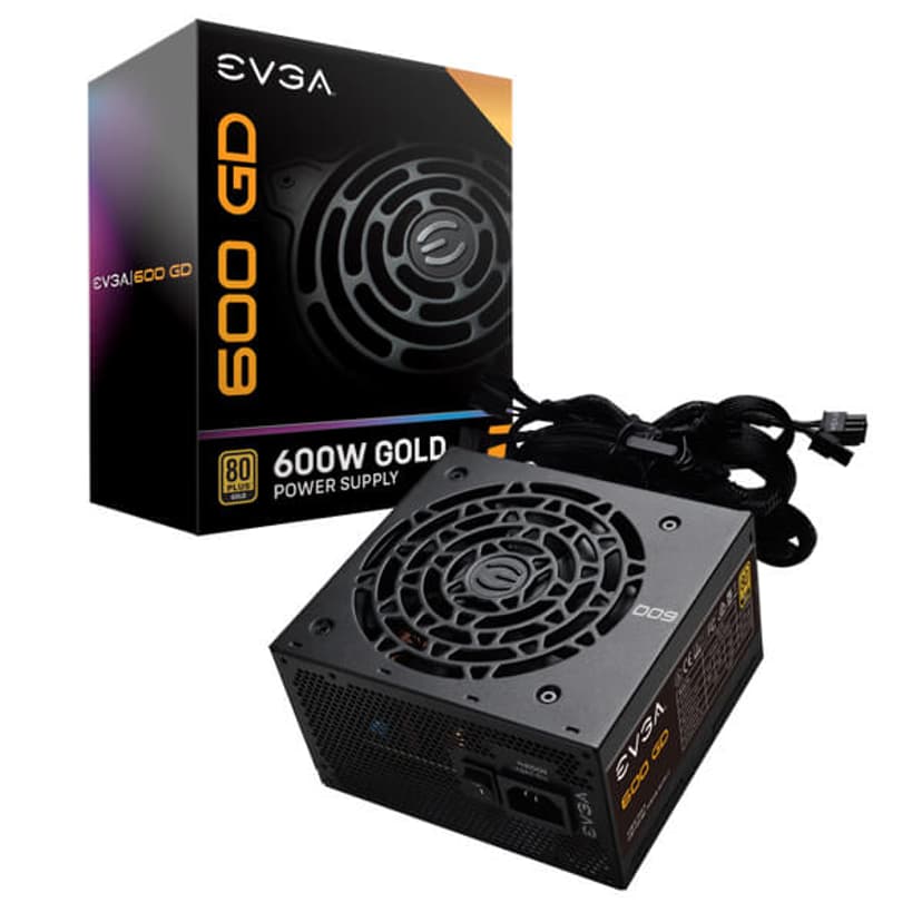 EVGA 600 GD power supply unit 600 W 24-pin ATX ATX Zwart 600W ATX 80 PLUS Gold Voeding
