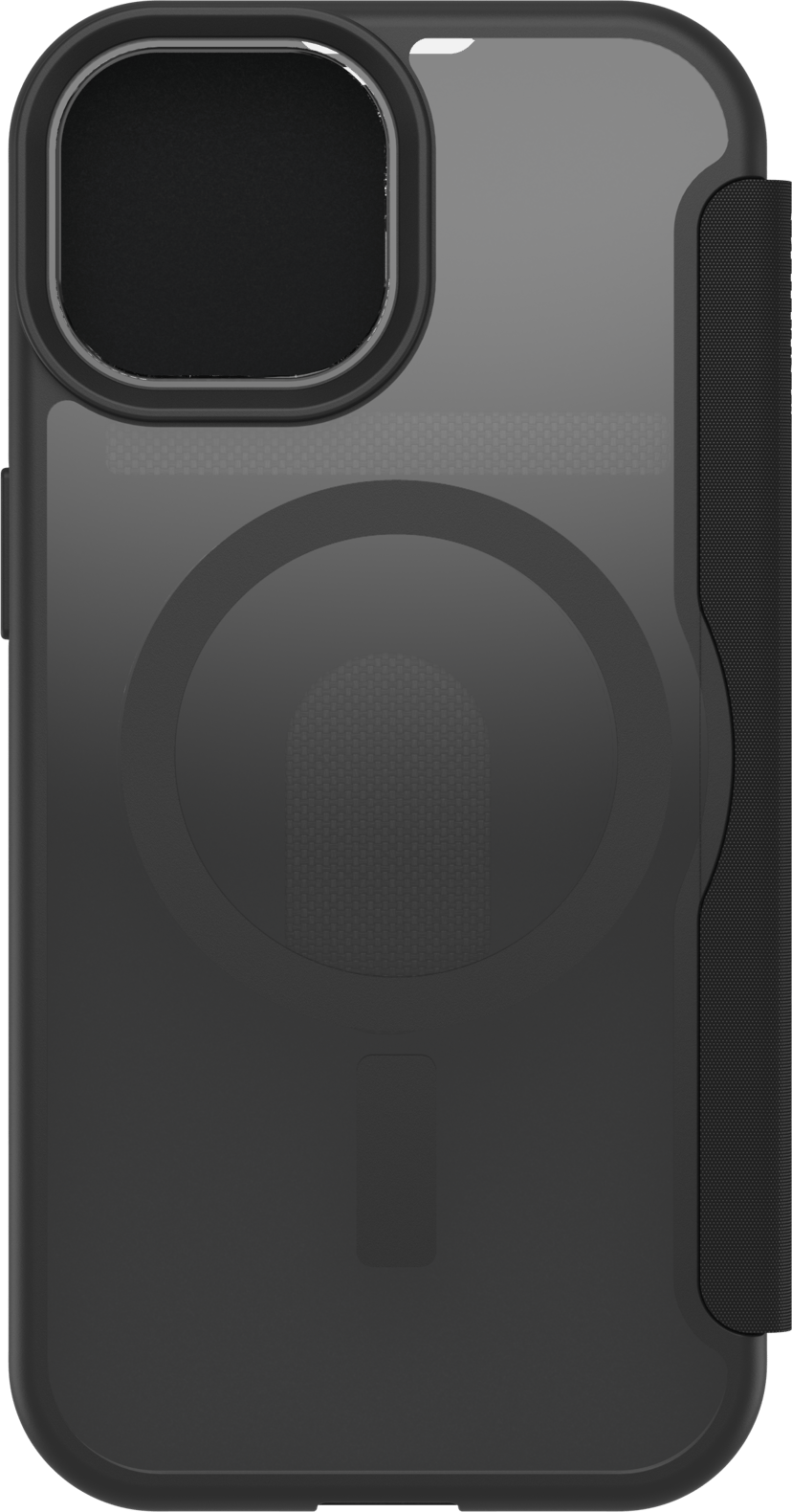 Otterbox React Folio MagSafe iPhone 13, iPhone 14, iPhone 15, iPhone 16e Läpinäkyvä, Musta