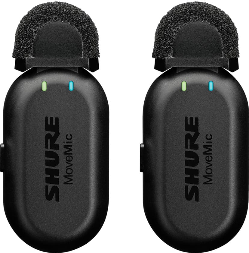 Shure MoveMic Two - Trådlös clip-on mikrofon för mobil