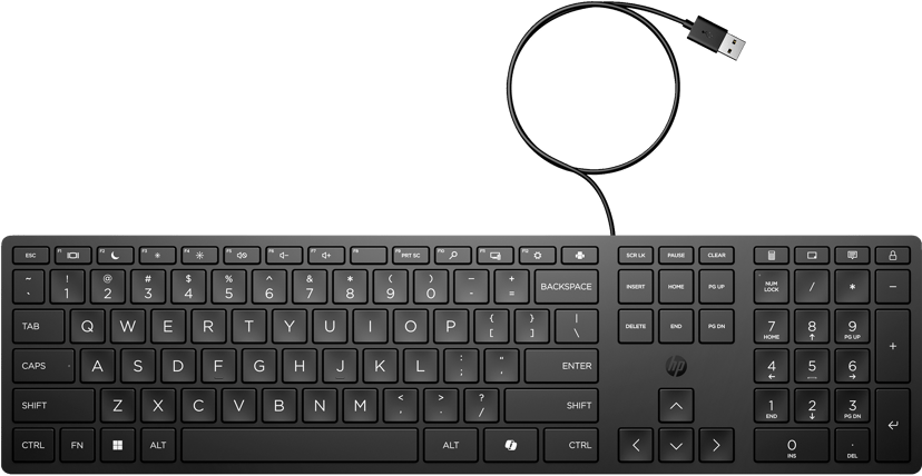 HP Wired Desktop 320K Keyboard Koblet med ledninger (ikke trådløs)