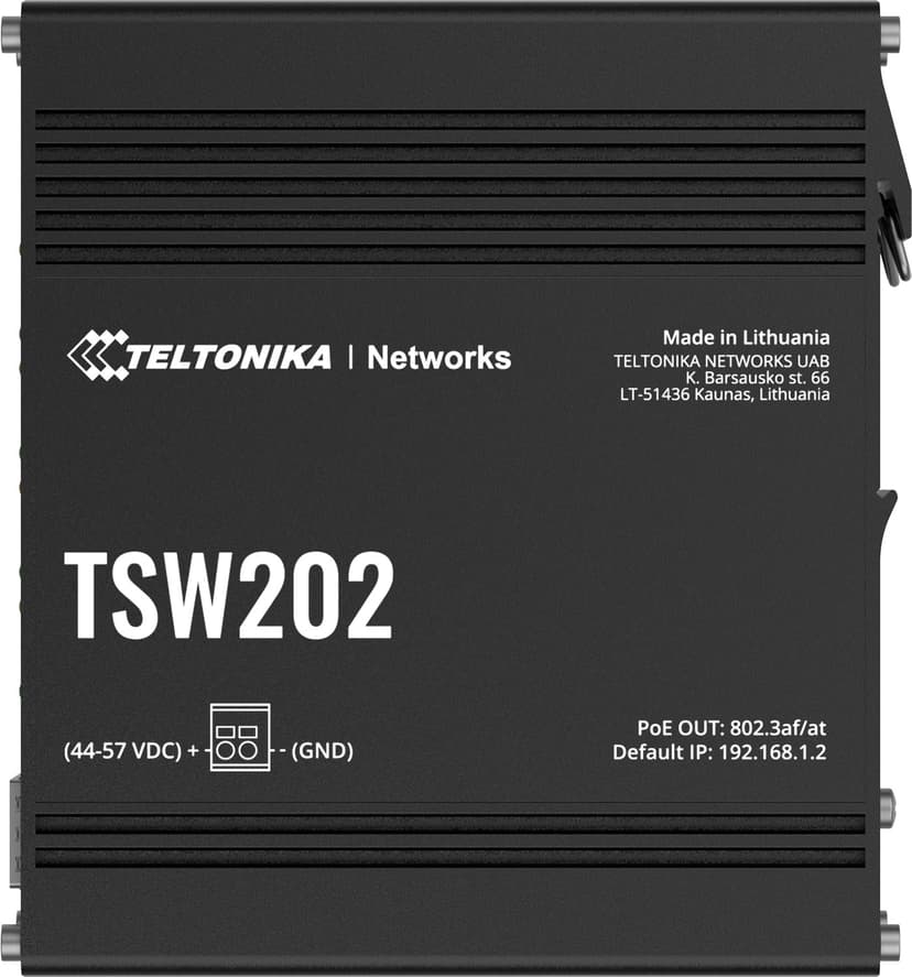 Teltonika TSW202 8xGE Industrial PoE+ 240W Switch