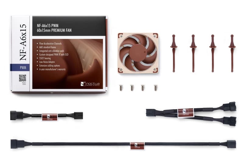 Noctua NF-A6X15 PWM 60X15MM Fläkt Brun