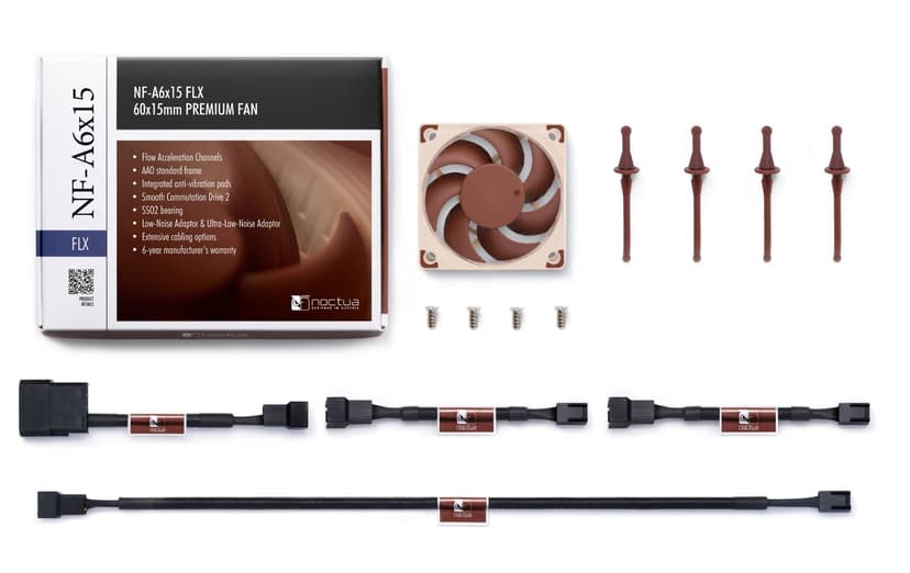 Noctua NF-A6X15 FLX 60X15MM Vifte Brun