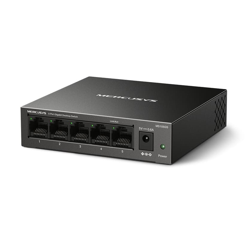 Mercusys MS105GS nettverkssvitsj Uhåndtert Gigabit Ethernet (10/100/1000) Sort