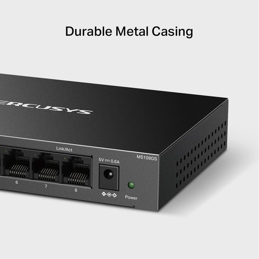 Mercusys MS108GS Network Switch Unmanaged Gigabit Ethernet (10/100/1000) Black