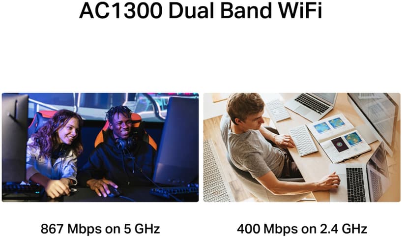 Mercusys MA30H AC1300 trådløs dual band usb-adapter med høj forstærkning