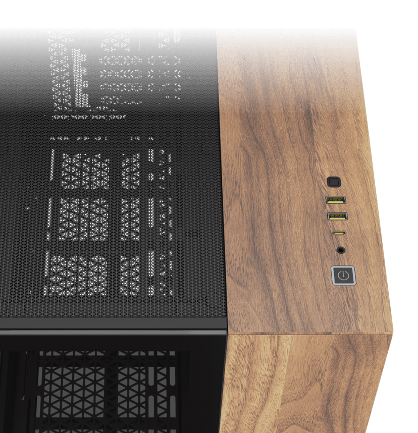 Corsair 2500X Midi Tower Svart, Valnöt