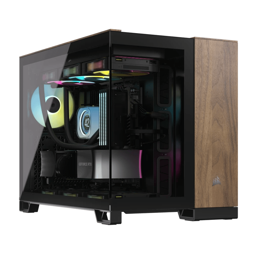 Corsair 2500X Midi Tower Svart, Valnöt