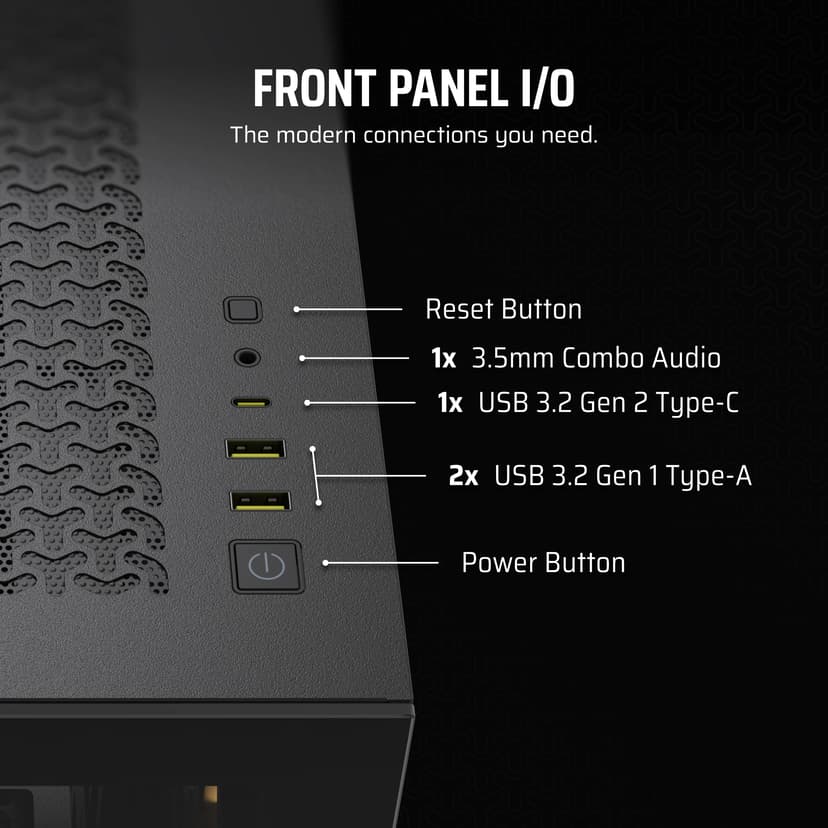 Corsair 3500X ARGB Glass Midi Tower Svart