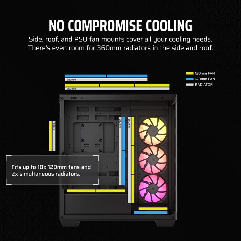 Corsair 3500X ARGB Glass iCue Link Midi Tower Musta