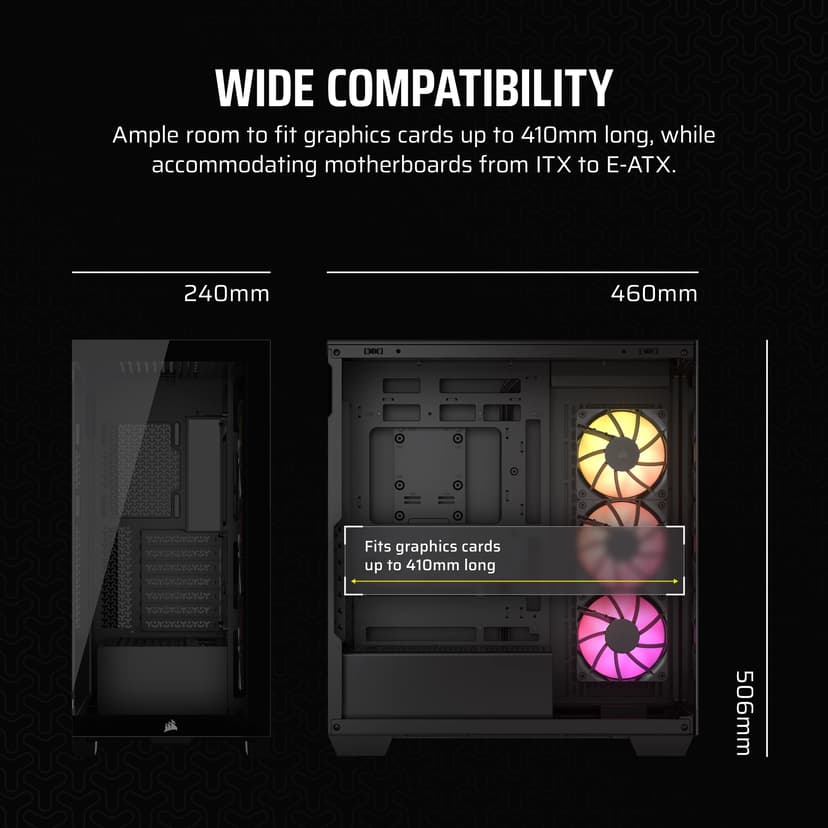 Corsair 3500X ARGB Glass Midi Tower Svart