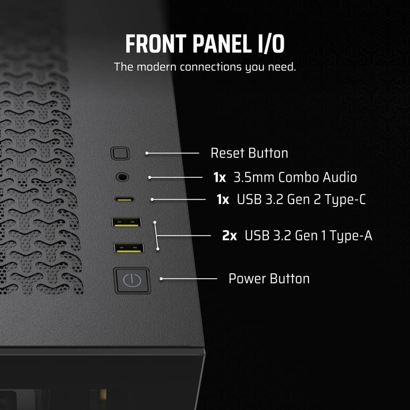 Corsair 3500X ARGB Glass iCue Link Midi Tower Musta