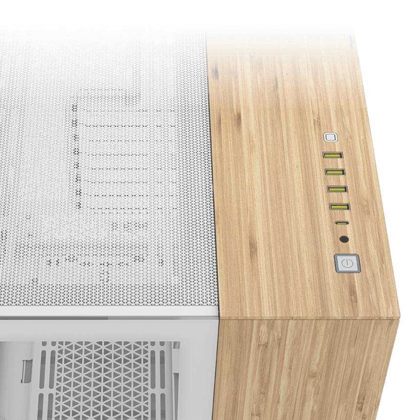 Corsair 6500X Midi Tower Bamboo, Hvit
