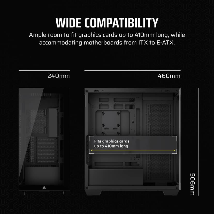 Corsair 3500X Glass Midi Tower Sort