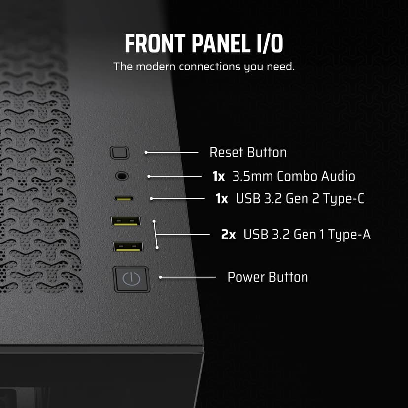 Corsair 3500X Glass Midi Tower Sort