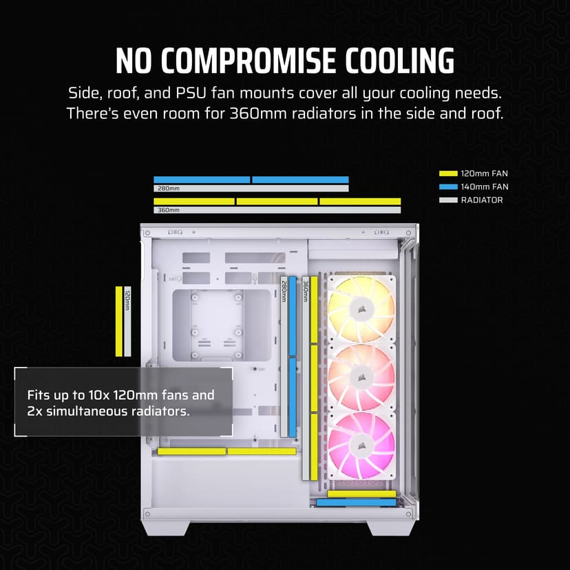 Corsair 3500X ARGB Glass Midi Tower Hvit