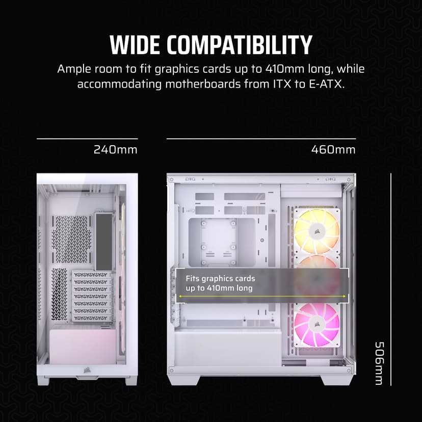 Corsair 3500X ARGB Glass Midi Tower Hvit