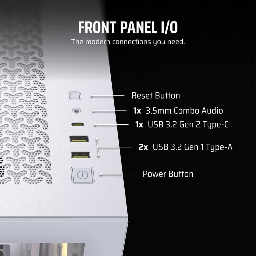 Corsair 3500X ARGB Glass Midi Tower Hvit