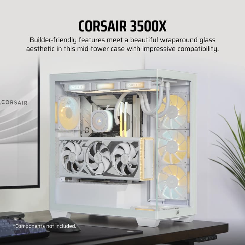 Corsair 3500X Glass Midi Tower Valkoinen