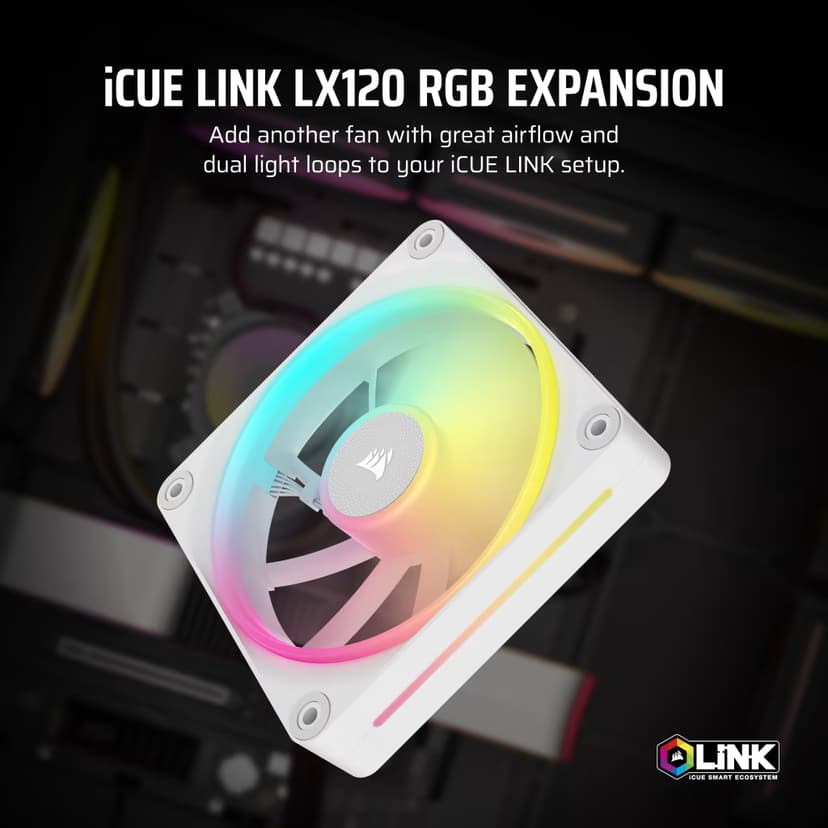 Corsair ICUE Link LX120 RGB Fläkt Vit